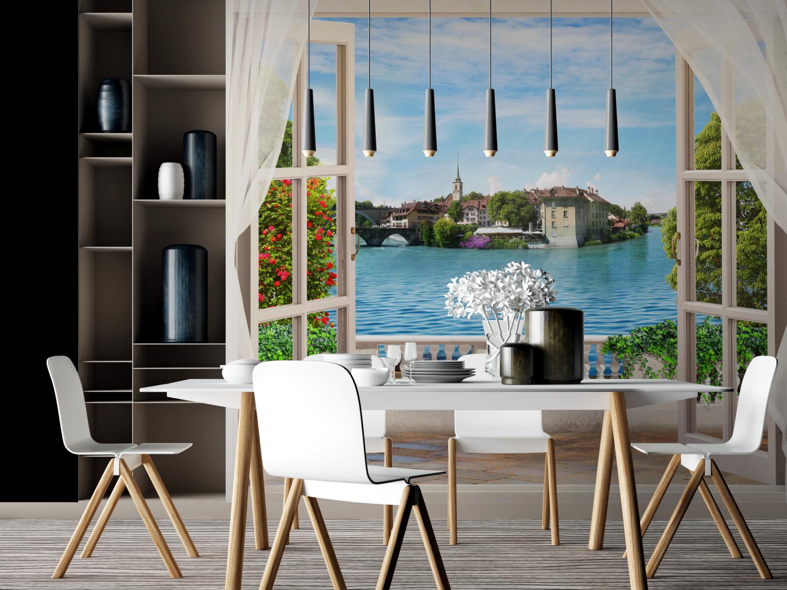 Papier peint paysage de mer bleue et calme