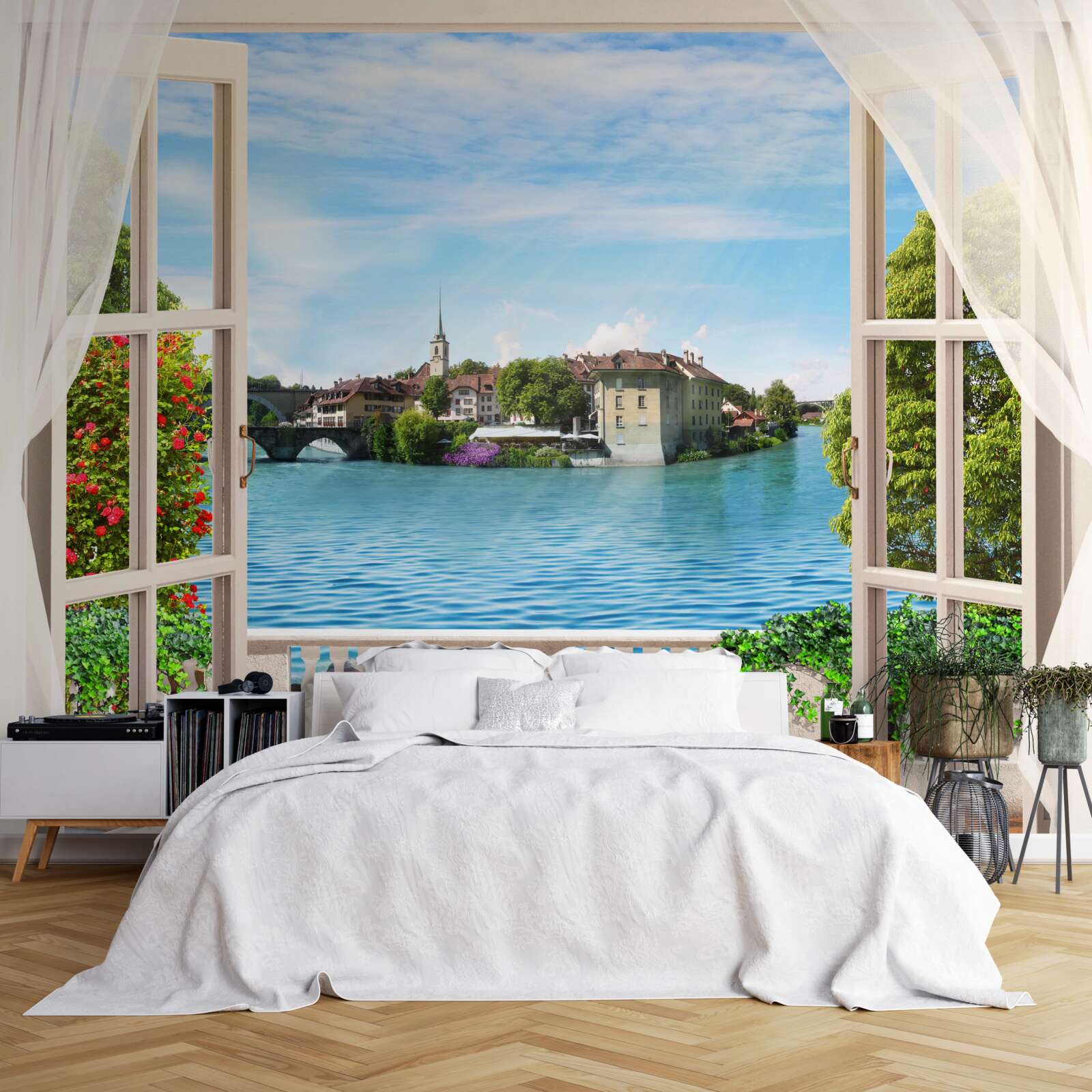 Papier peint paysage de mer bleue et calme