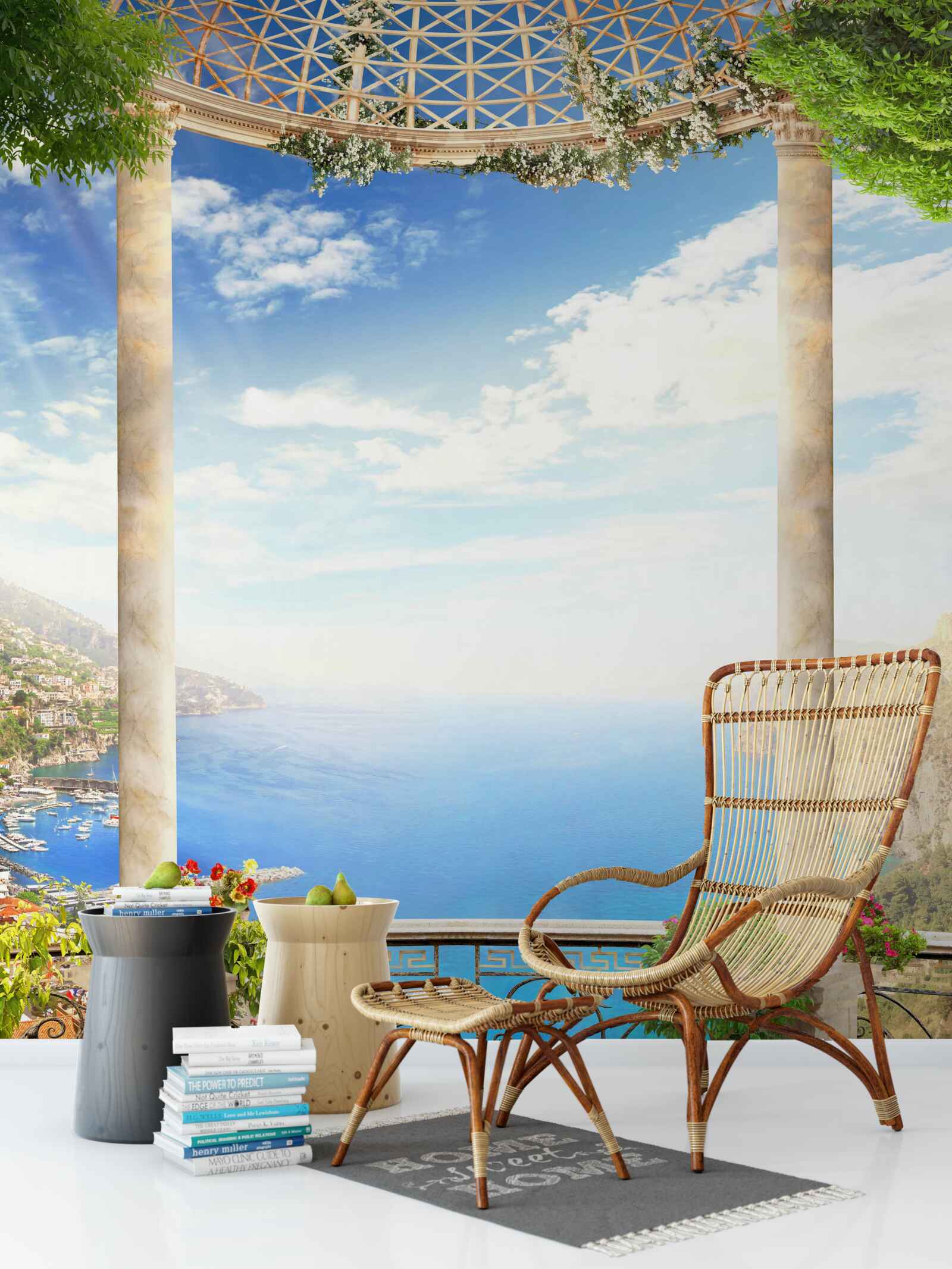 Papier peint plate-forme avec vue sur la mer