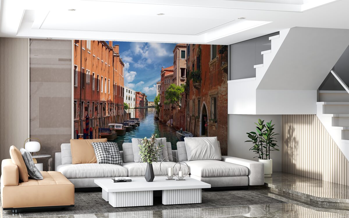 Papier peint passage étroit entre les bâtiments à venise