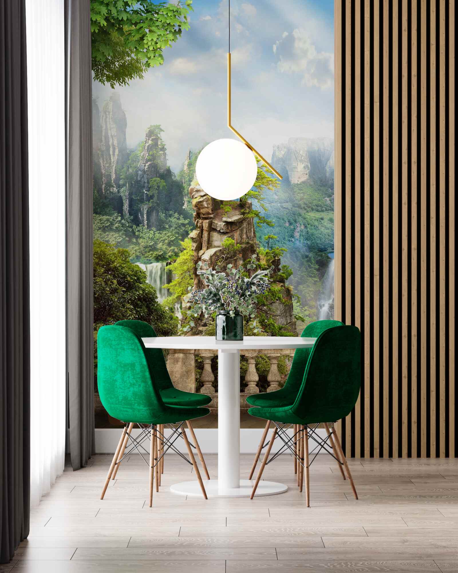 Papier peint des rochers parsemés d'arbres