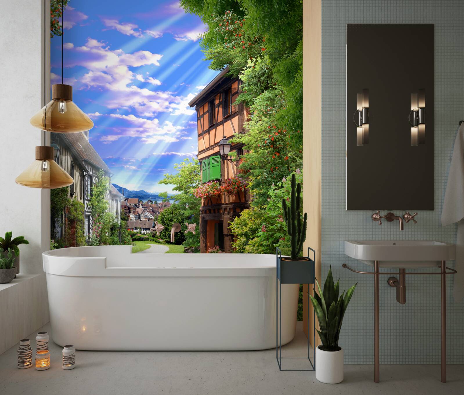 Papier peint feu vert