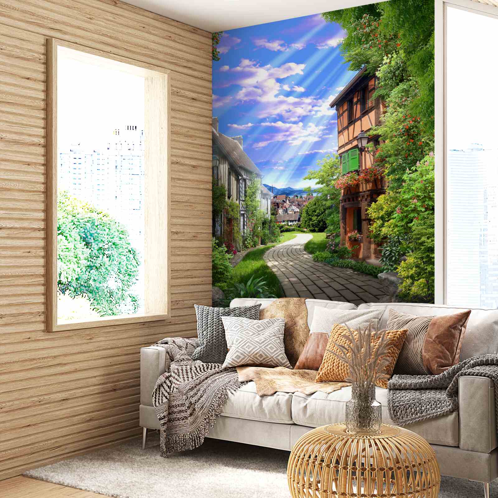 Papier peint feu vert