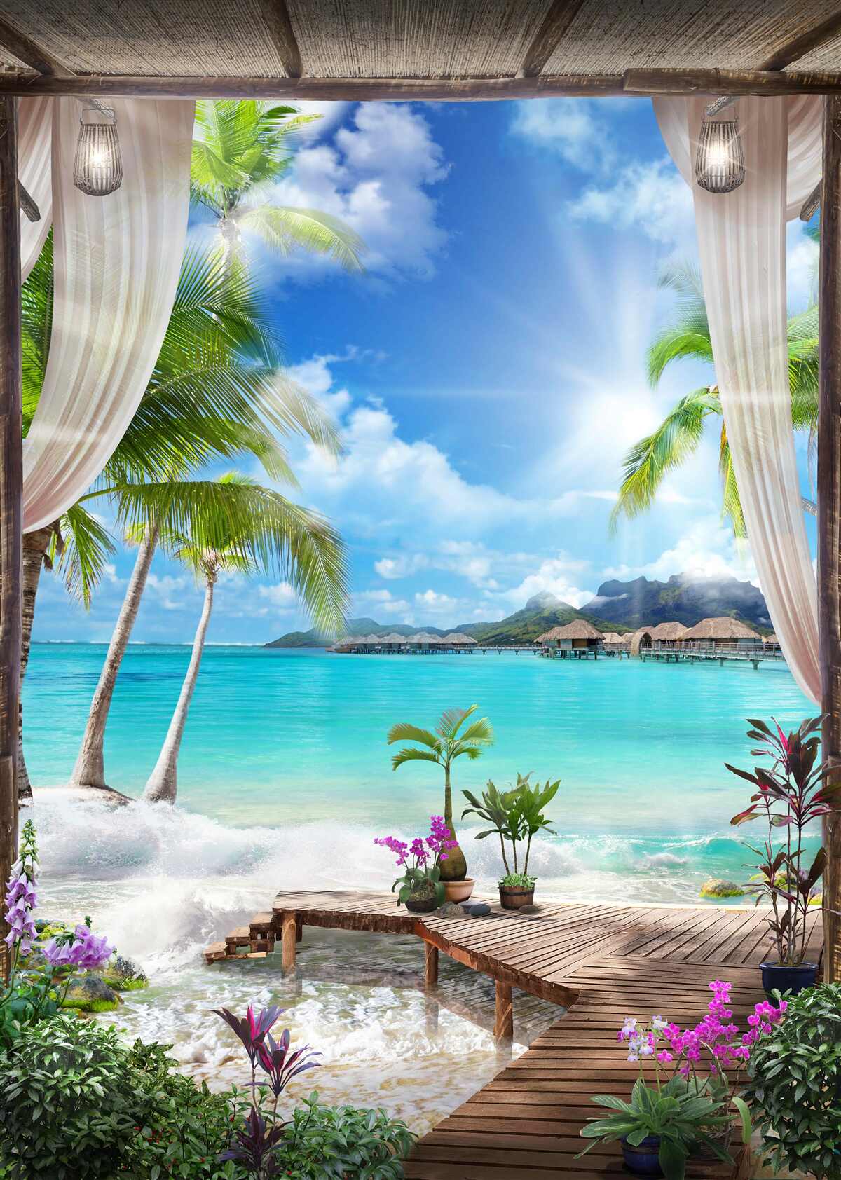 Papier peint beau paysage de plage