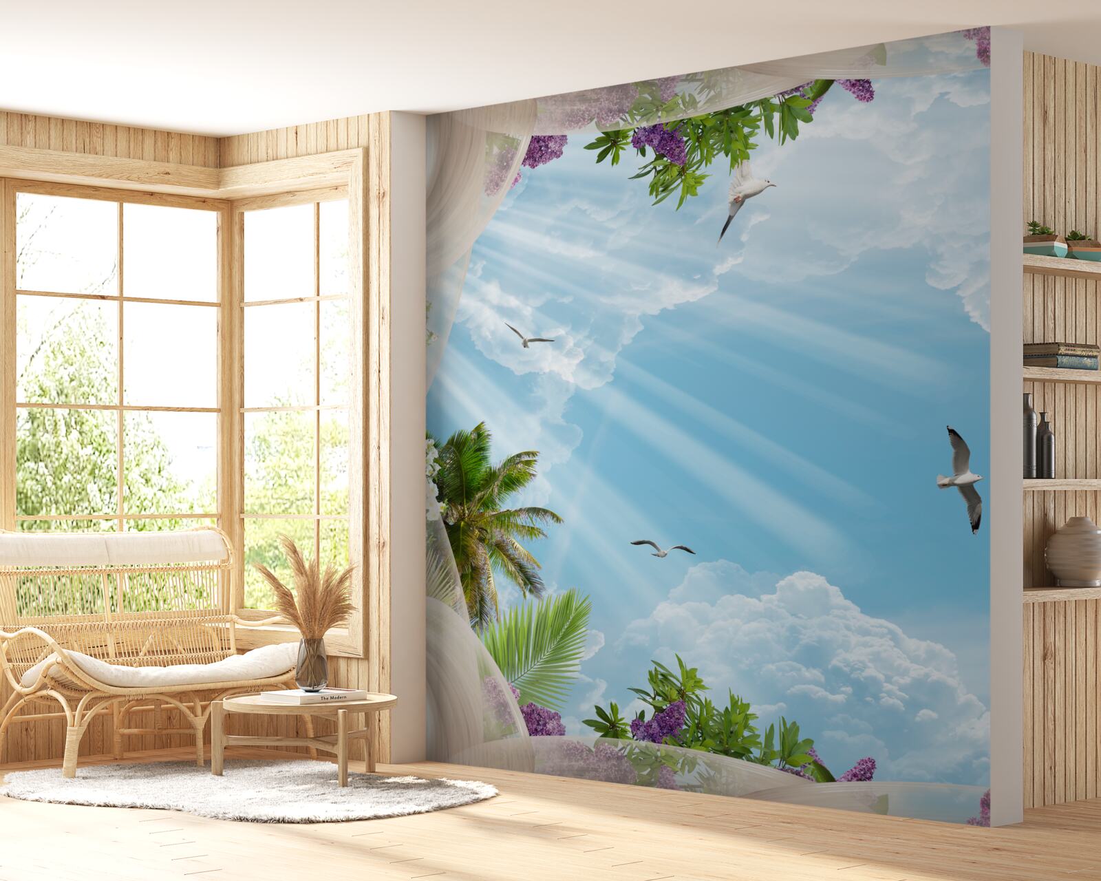 Papier peint les oiseaux et le ciel