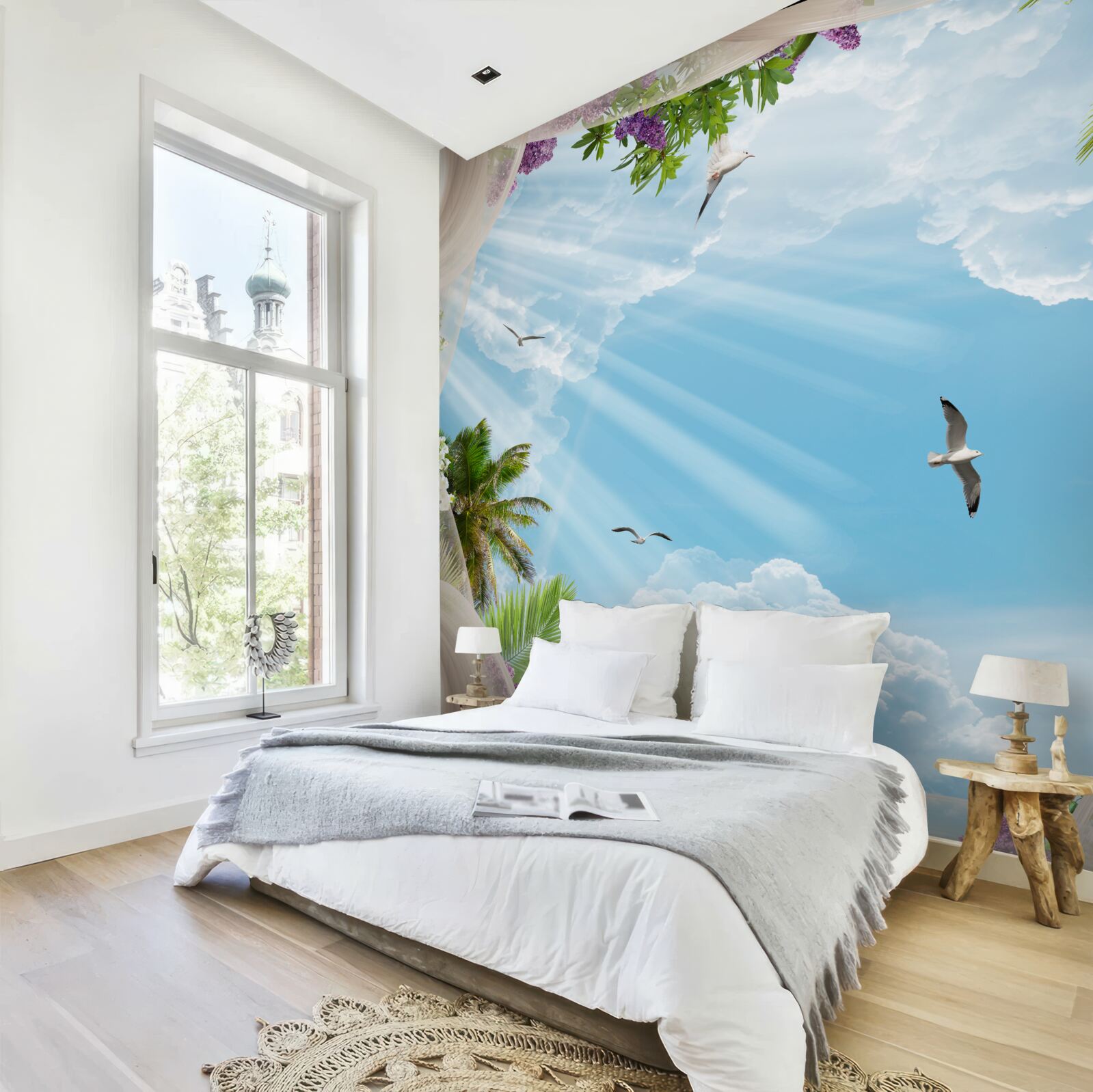 Papier peint les oiseaux et le ciel