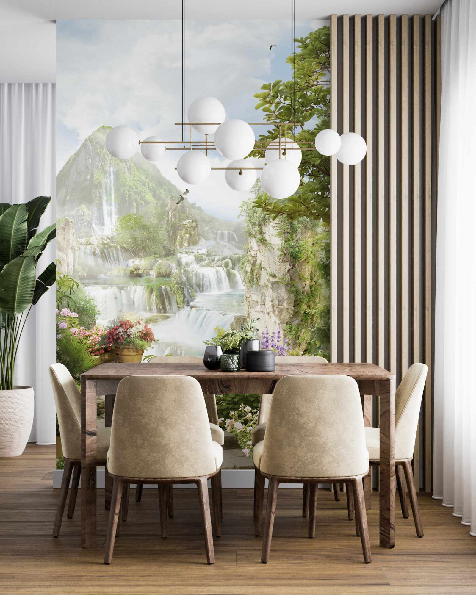 Papier peint belle vue sur les montagnes