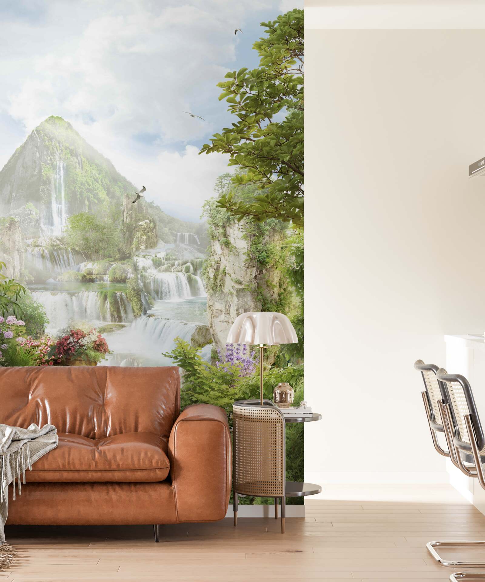 Papier peint belle vue sur les montagnes