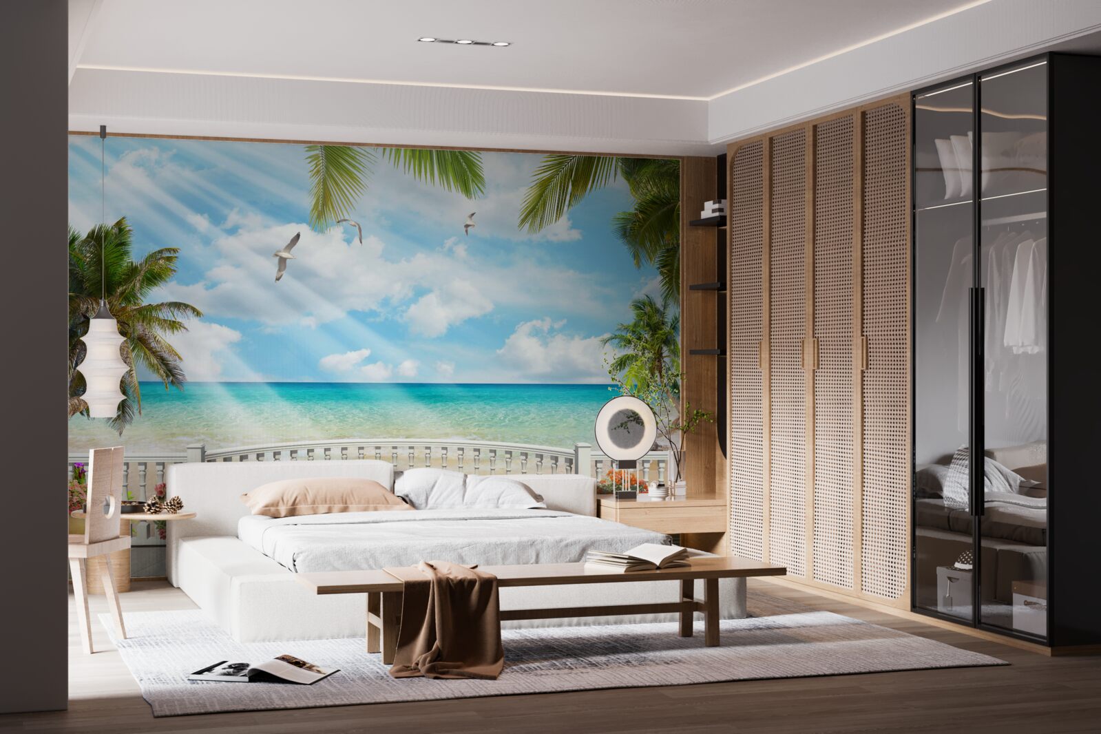 Papier peint loggia avec vue sur l'océan