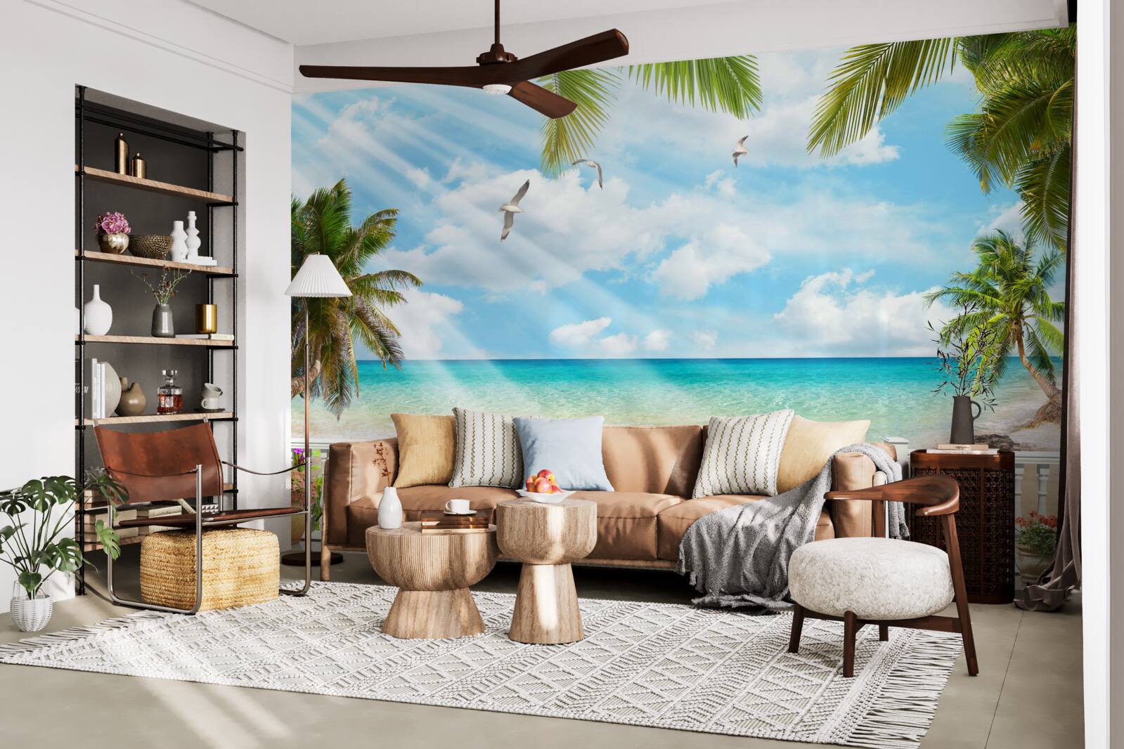 Papier peint loggia avec vue sur l'océan