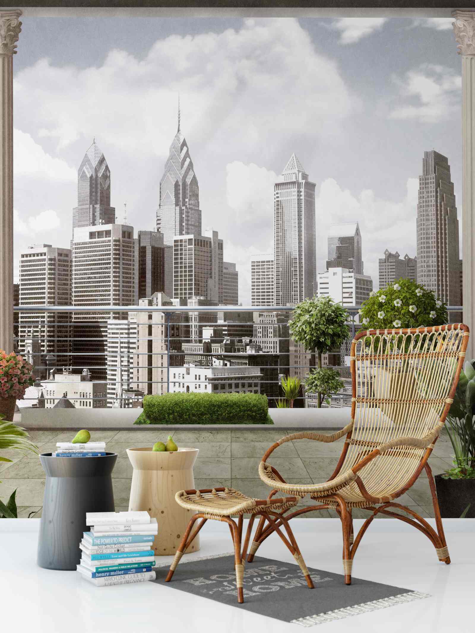 Papier peint le paysage des gratte-ciel urbains