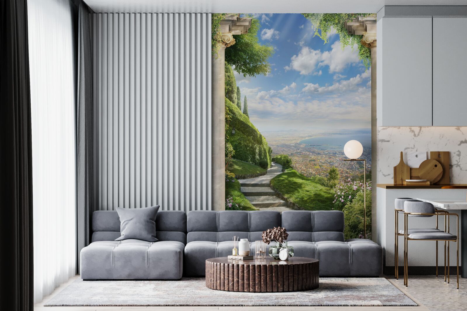 Papier peint paysage avec vue sur le port