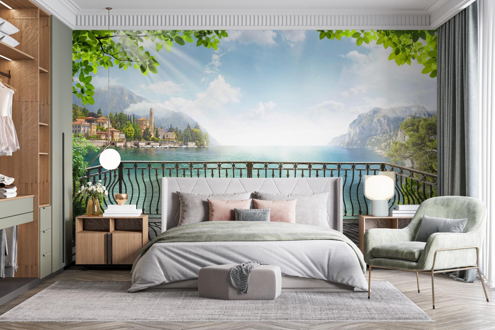 Papier peint panorama depuis la terrasse ouverte