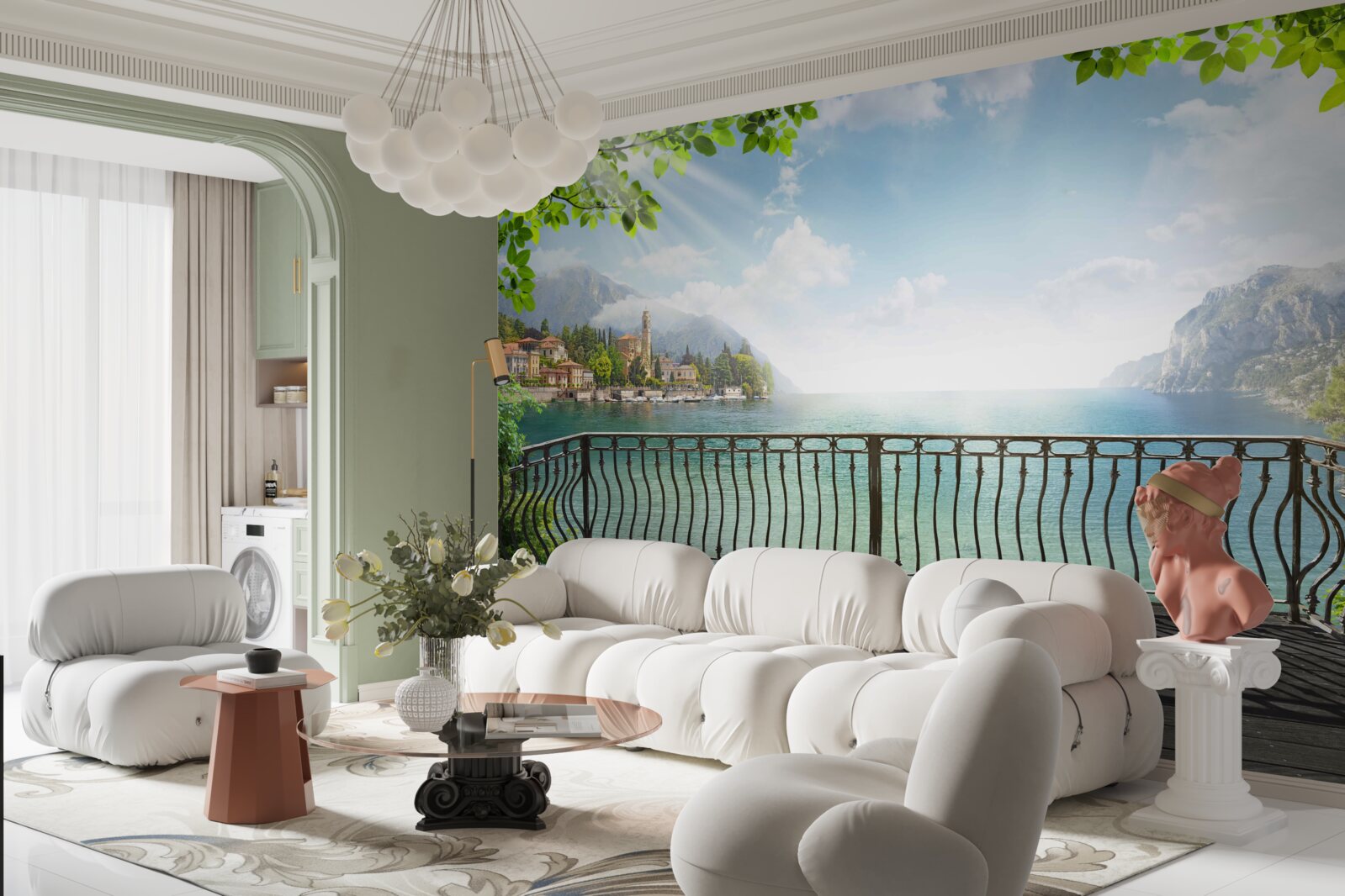 Papier peint panorama depuis la terrasse ouverte