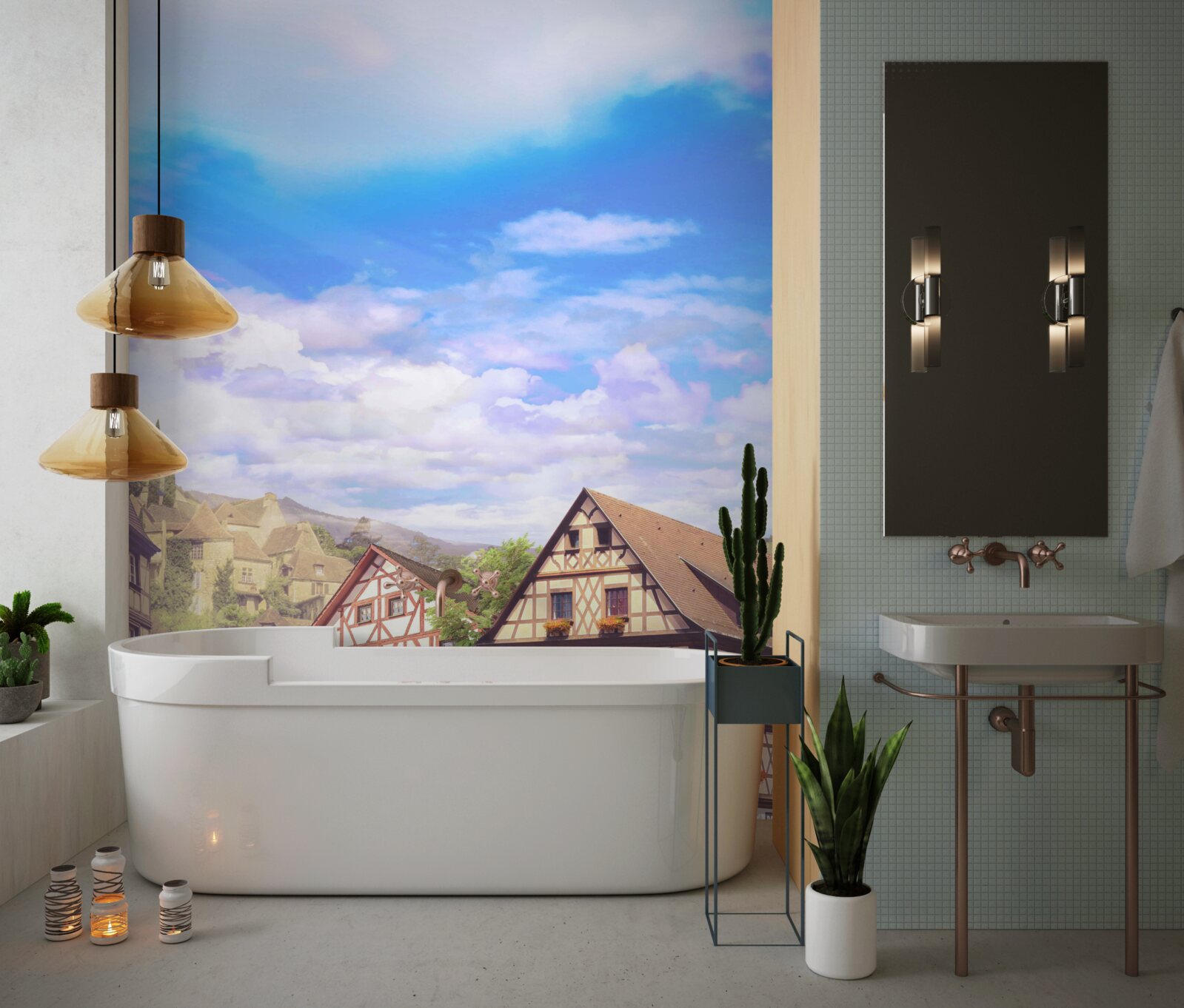 Papier peint belle vue sur la ville