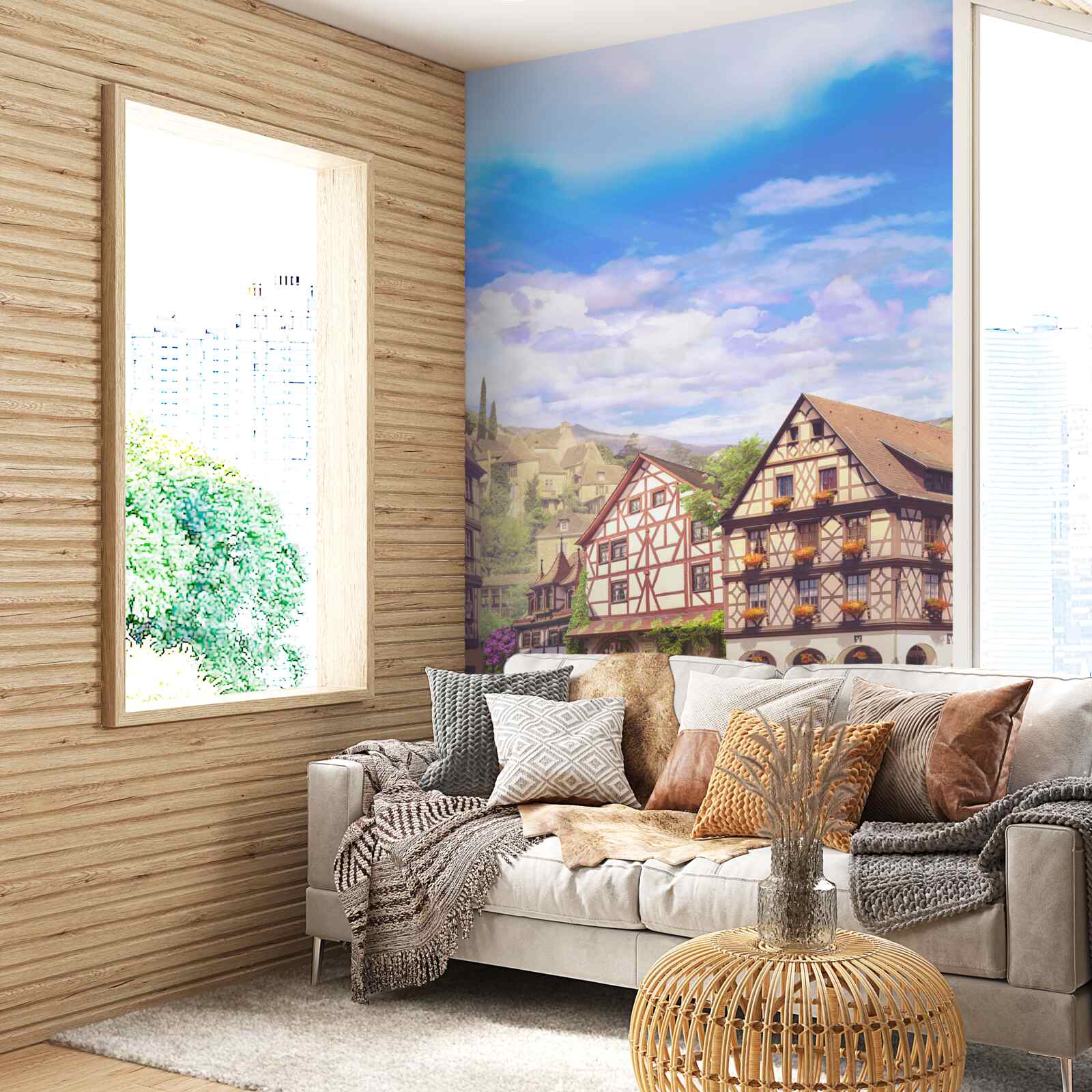 Papier peint belle vue sur la ville