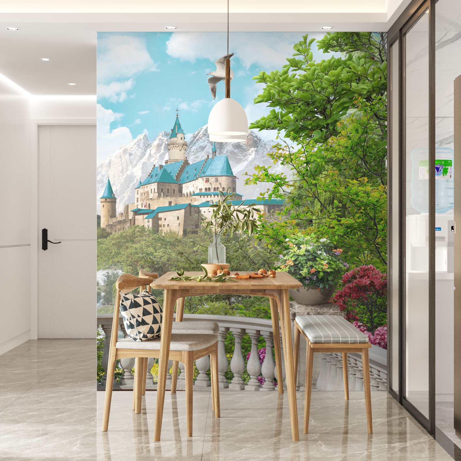 Papier peint loggia avec vue sur la forteresse