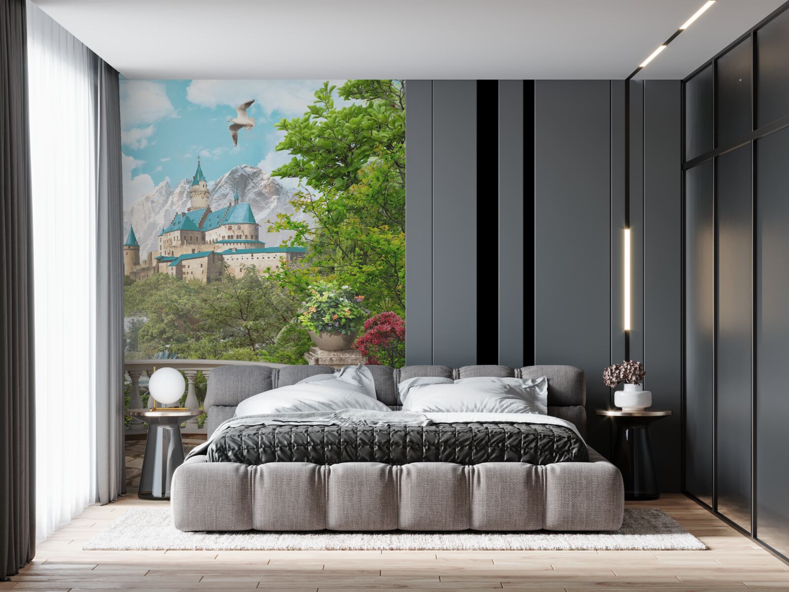 Papier peint loggia avec vue sur la forteresse