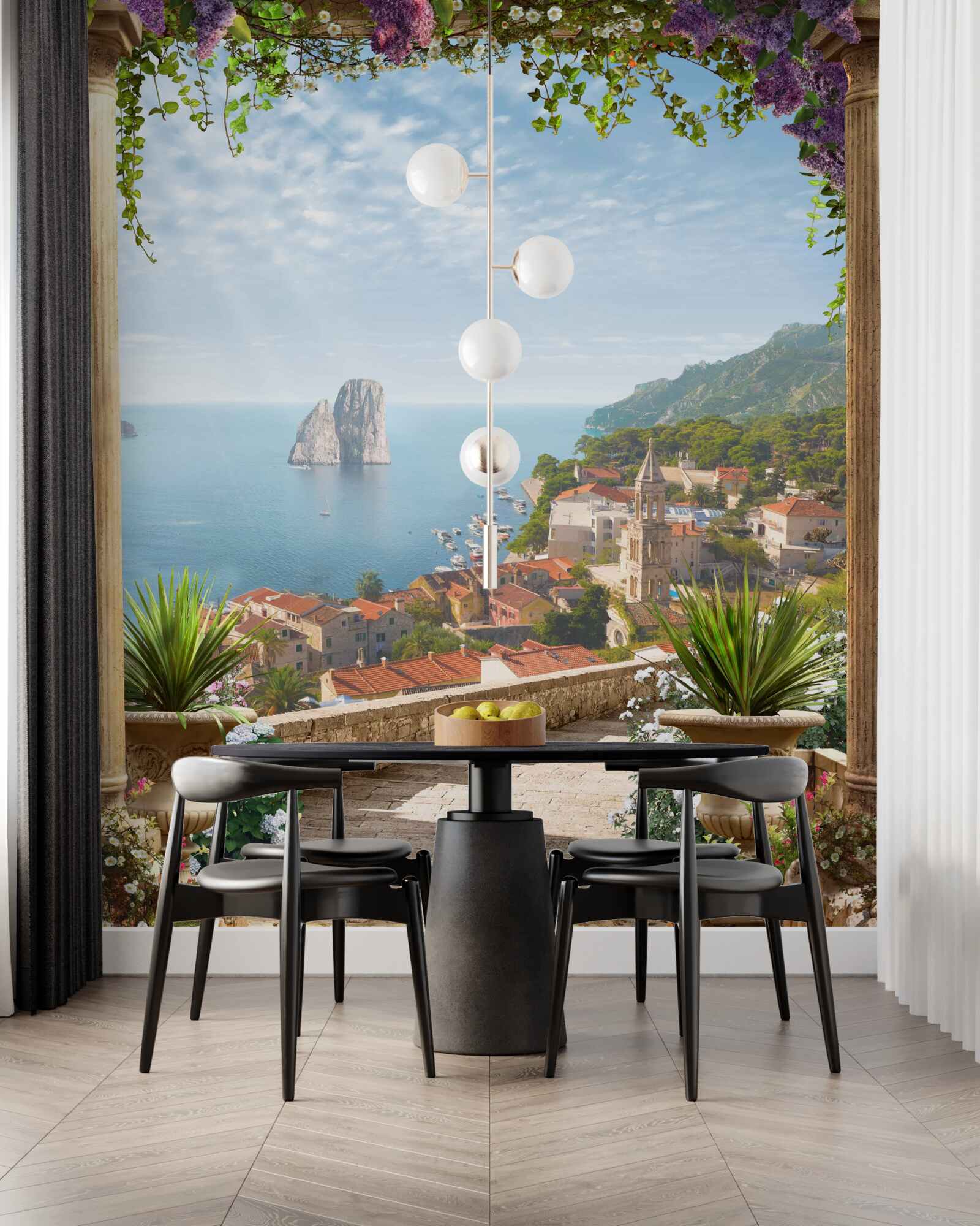 Papier peint panorama de la ville historique et de la mer