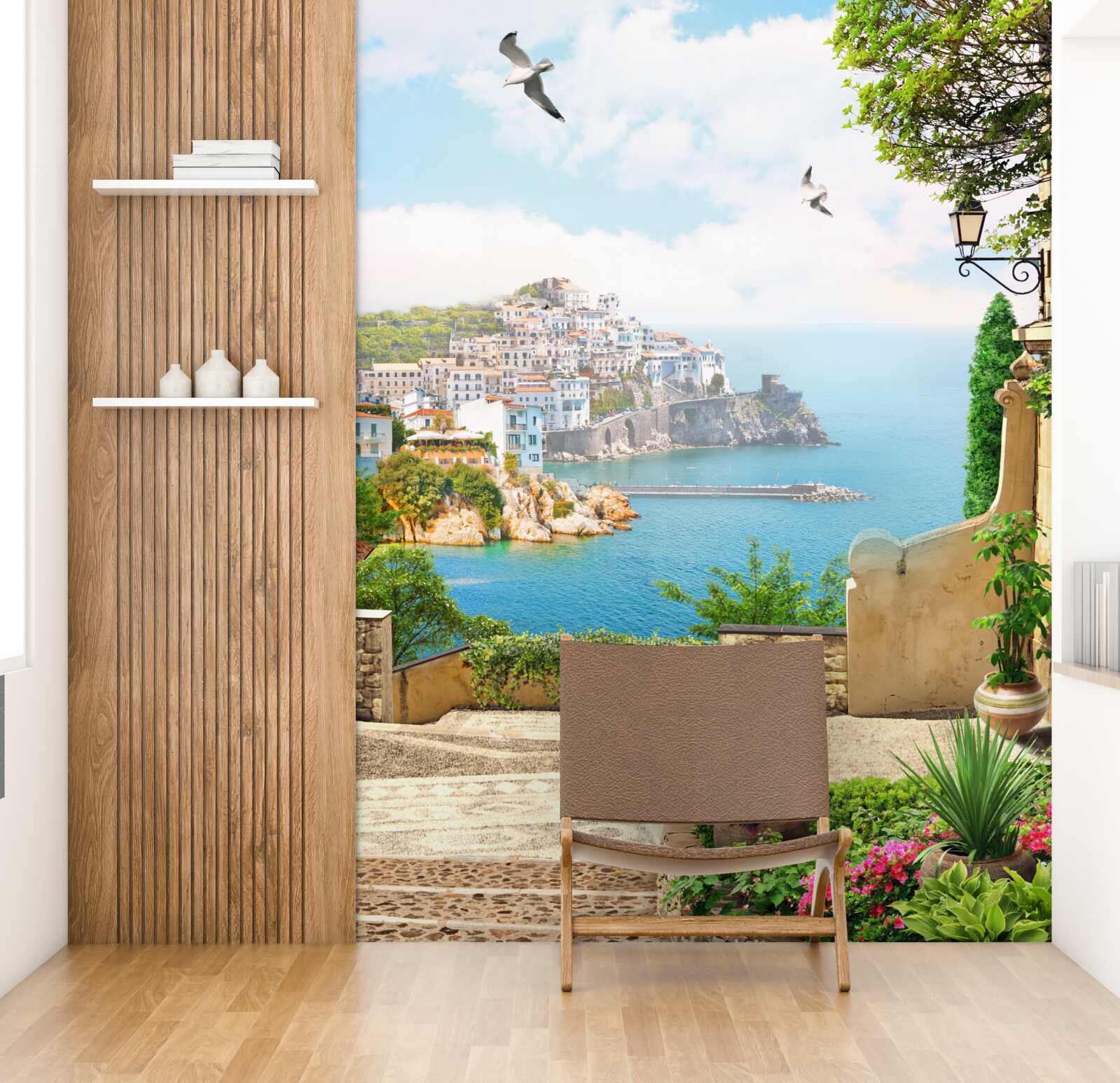 Papier peint maisons au bord de la mer