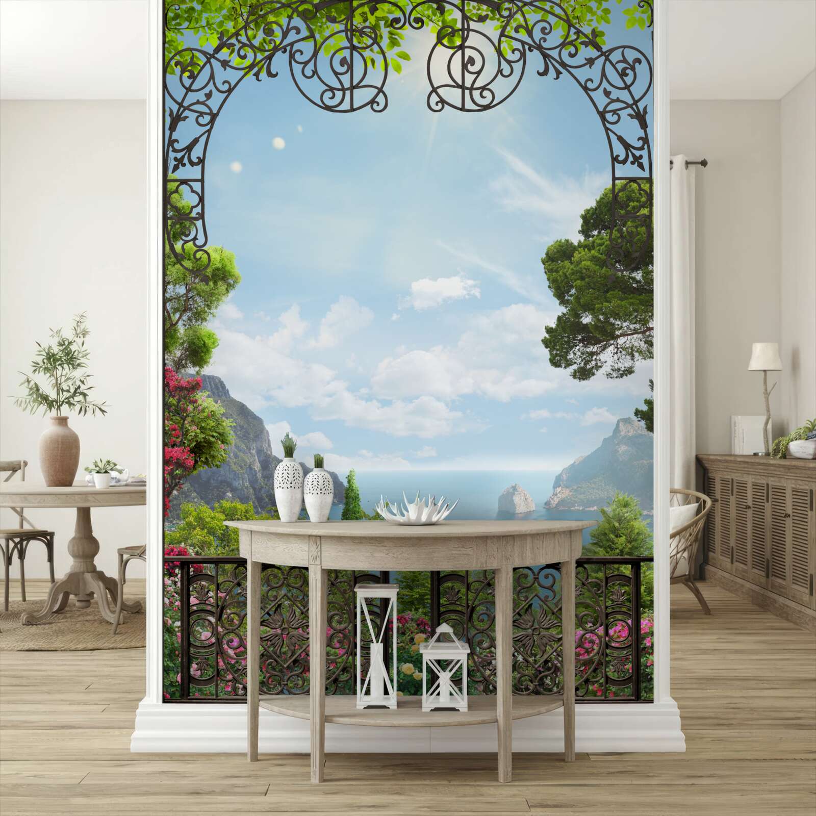 Papier peint magnifique paysage avec la mer et les rochers