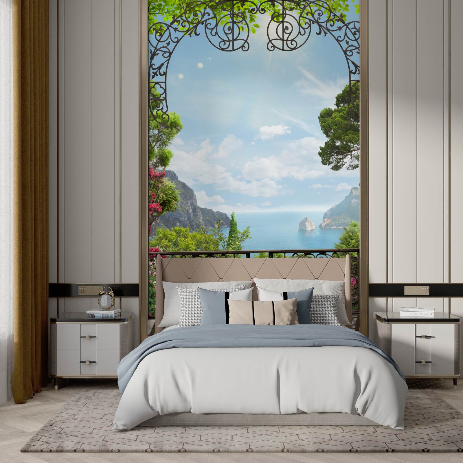 Papier peint magnifique paysage avec la mer et les rochers