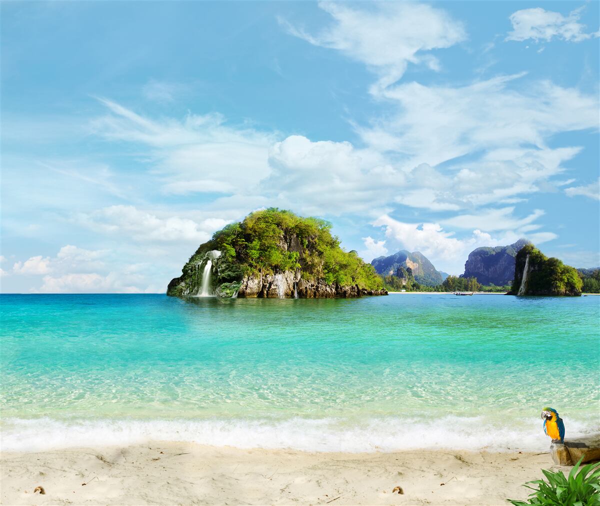 Papier peint beau paysage depuis la mer