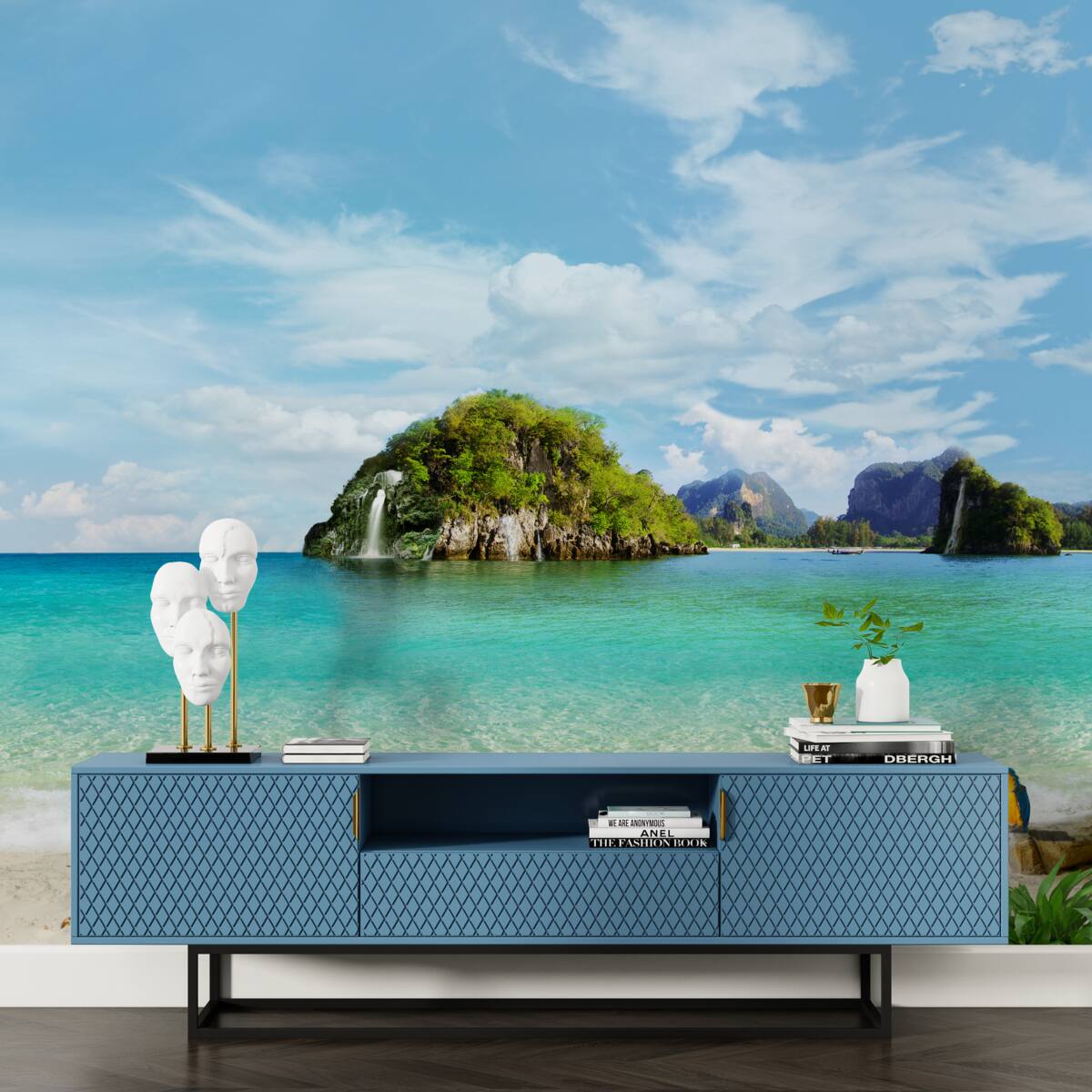 Papier peint beau paysage depuis la mer