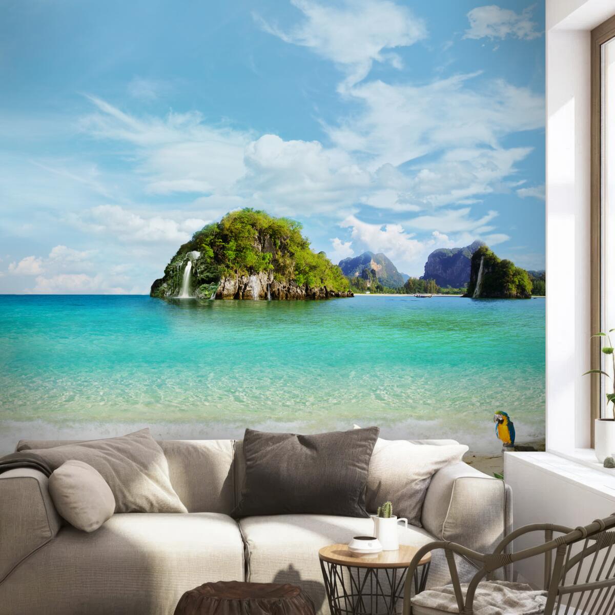 Papier peint beau paysage depuis la mer