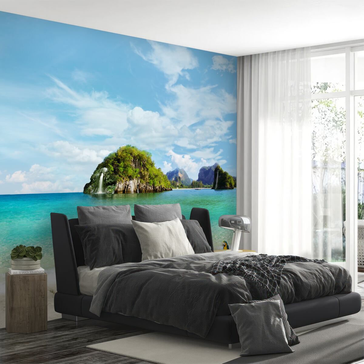 Papier peint beau paysage depuis la mer