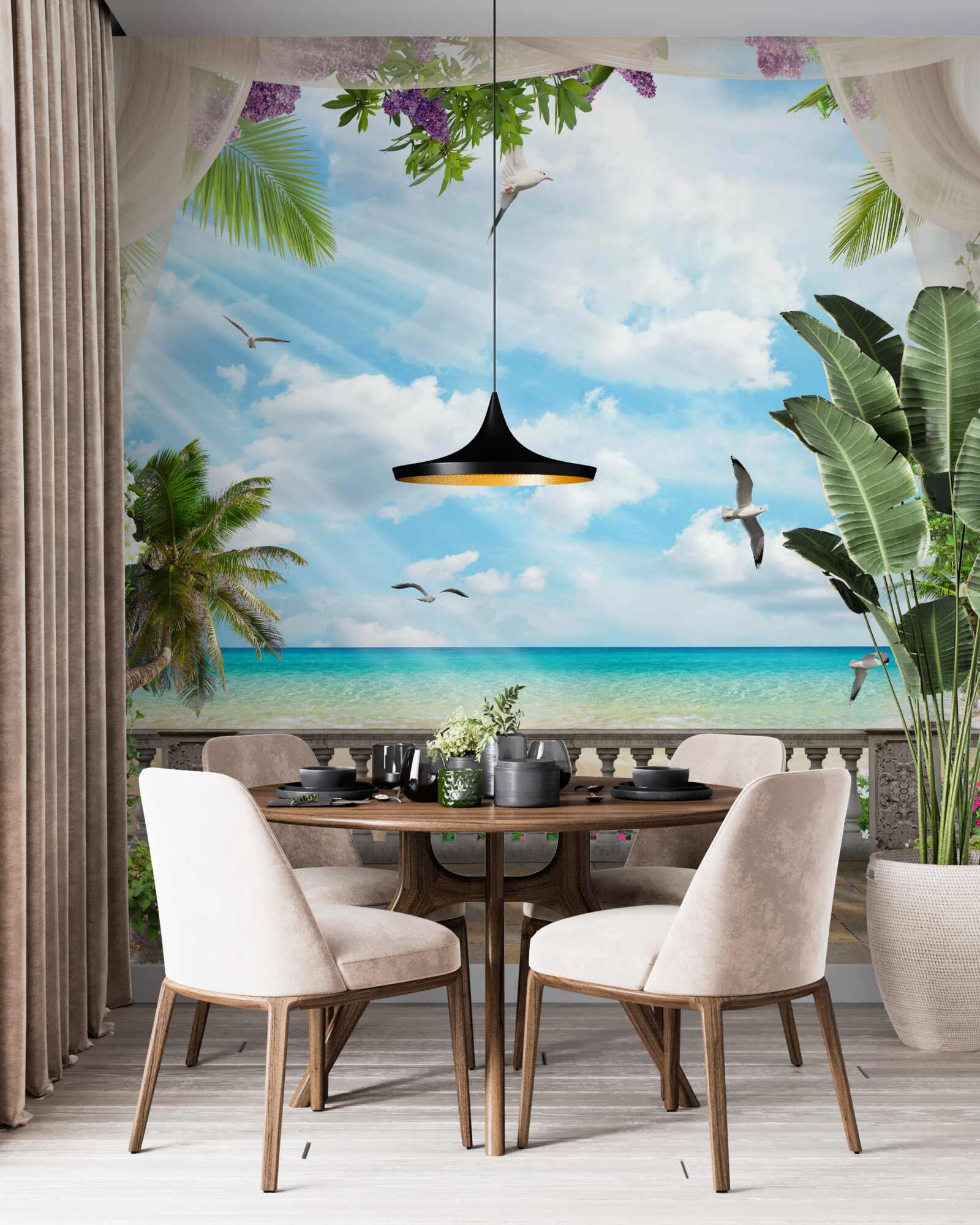 Papier peint terrasse avec une vue magnifique