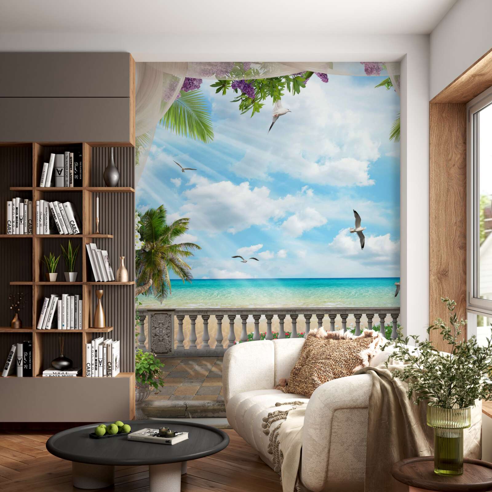 Papier peint terrasse avec une vue magnifique