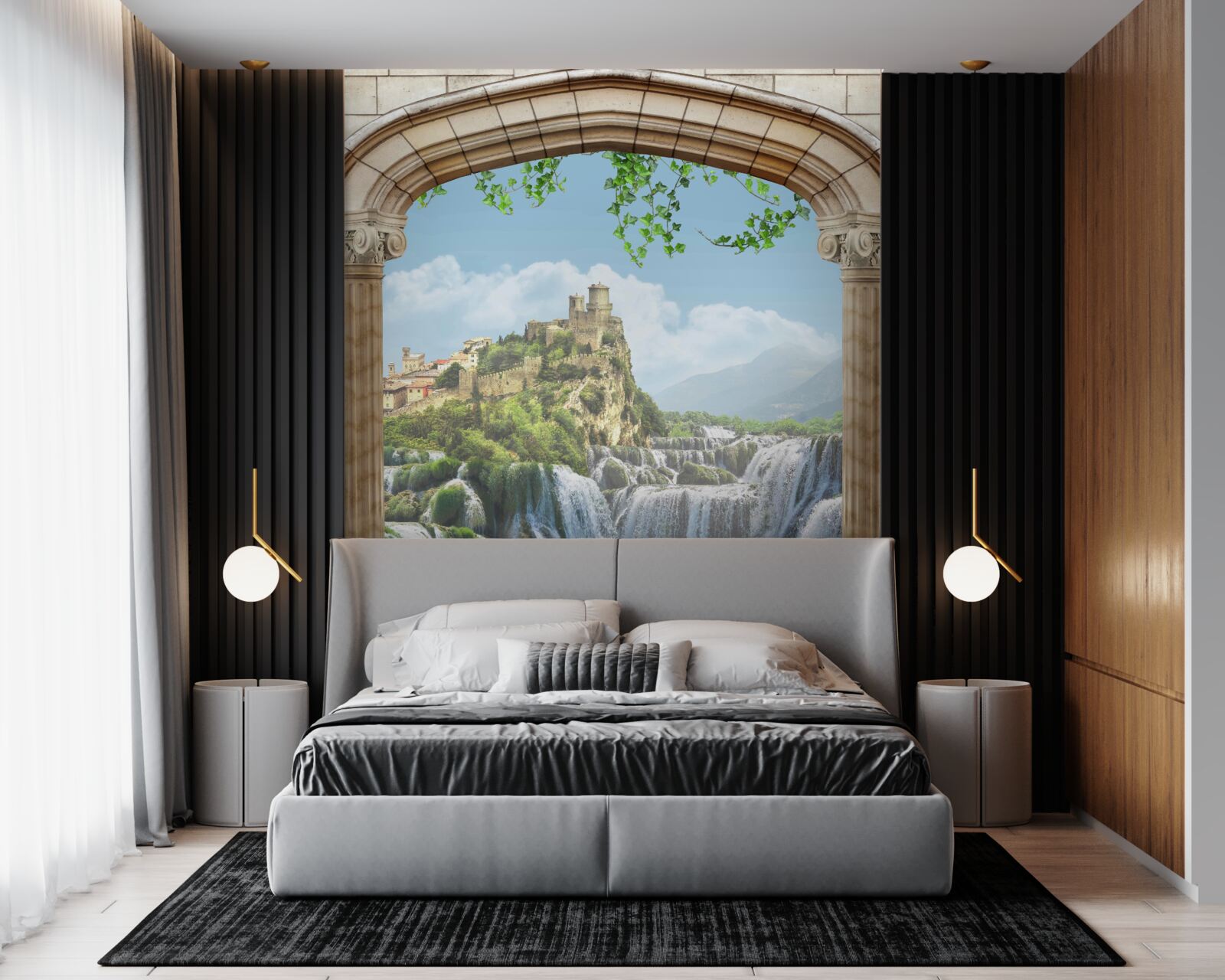 Papier peint vue sur les magnifiques chutes d'eau depuis l'arche