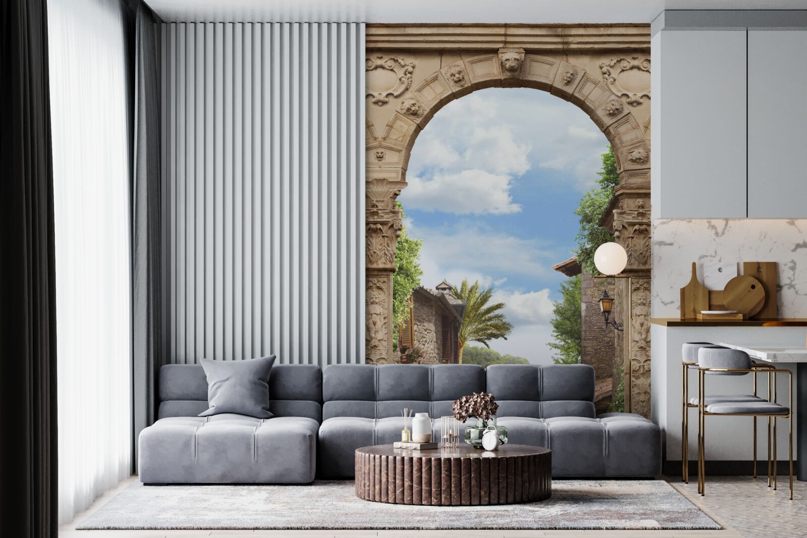 Papier peint arche de mer avec une vue pittoresque