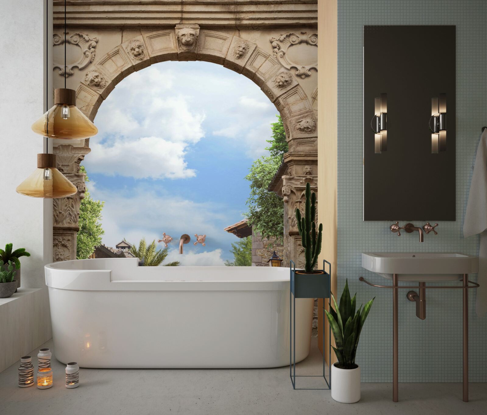 Papier peint arche de mer avec une vue pittoresque