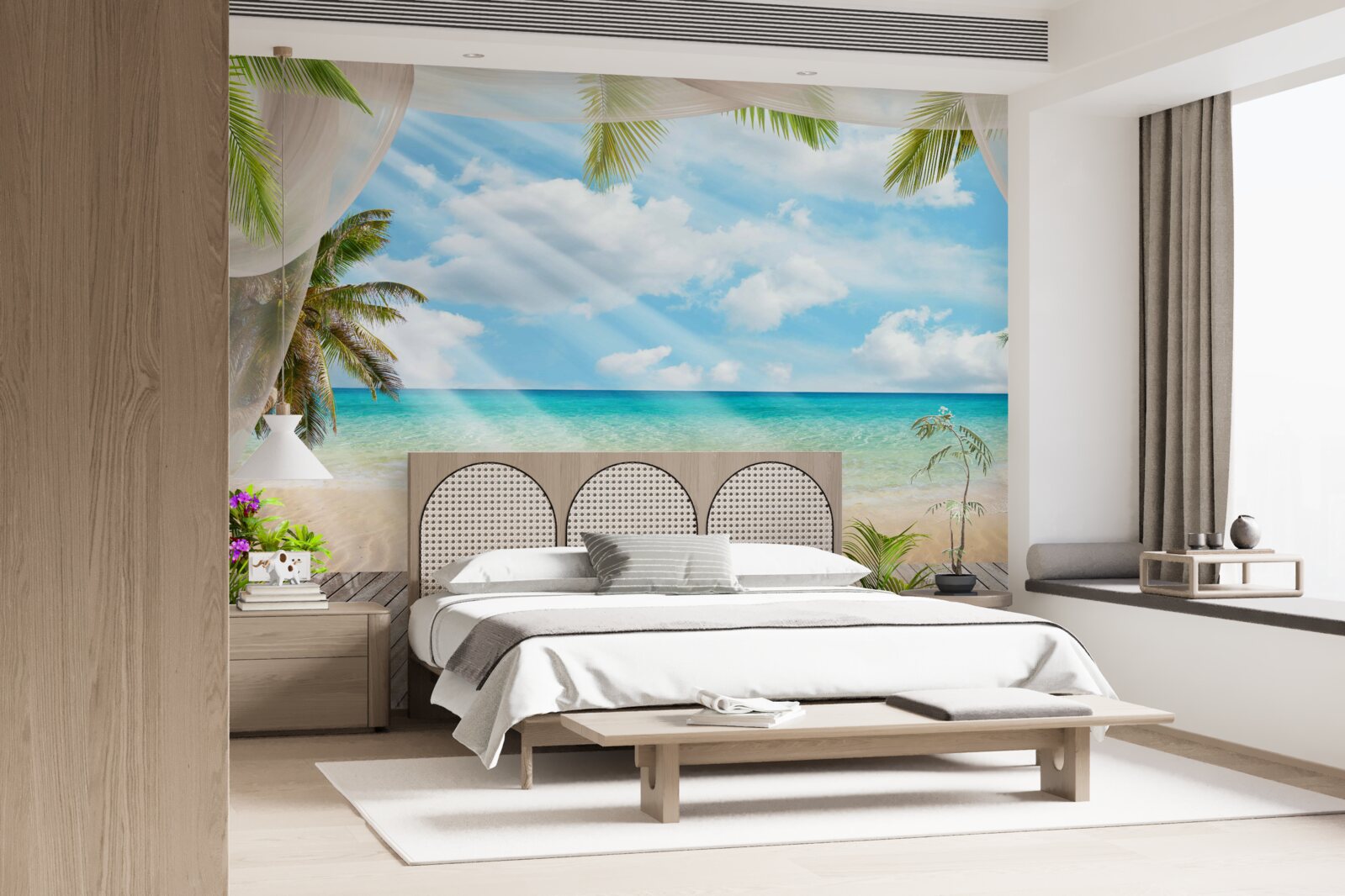 Papier peint le chemin de l'océan à travers le voile