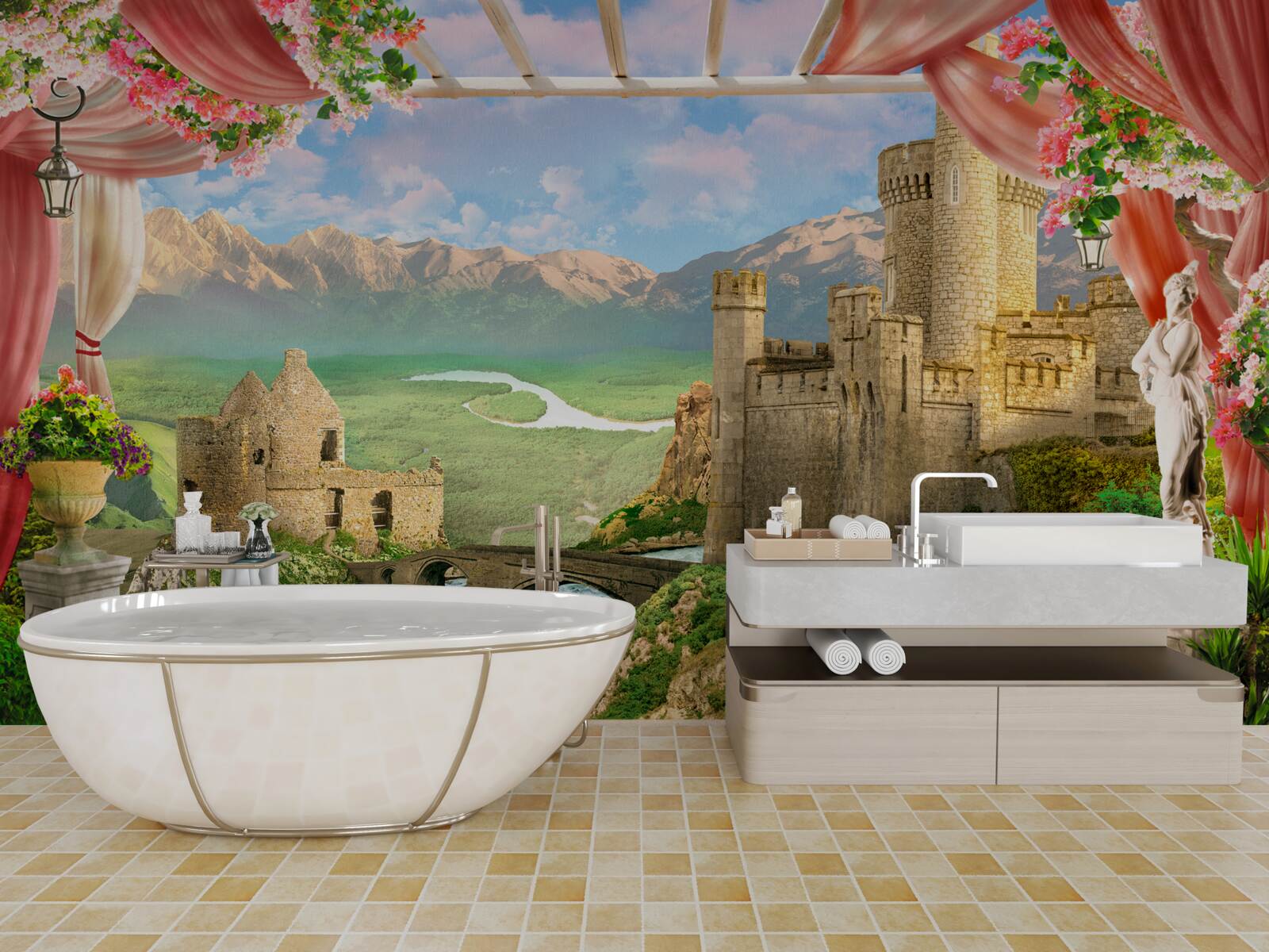 Papier peint panorama de l'ancien château