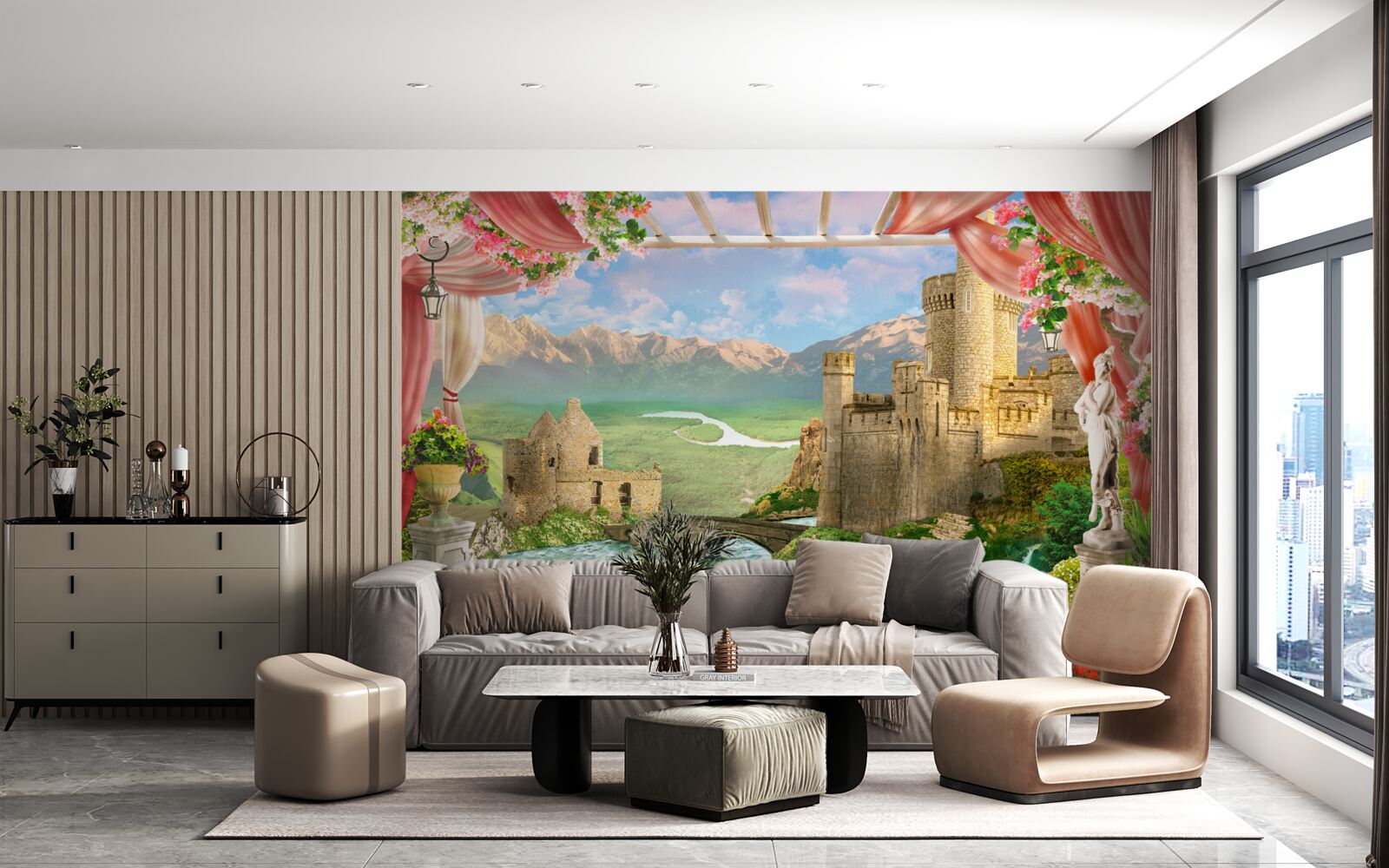 Papier peint panorama de l'ancien château