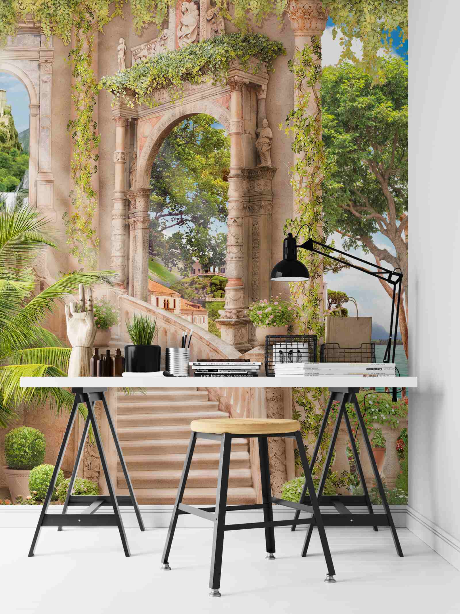 Papier peint bel escalier