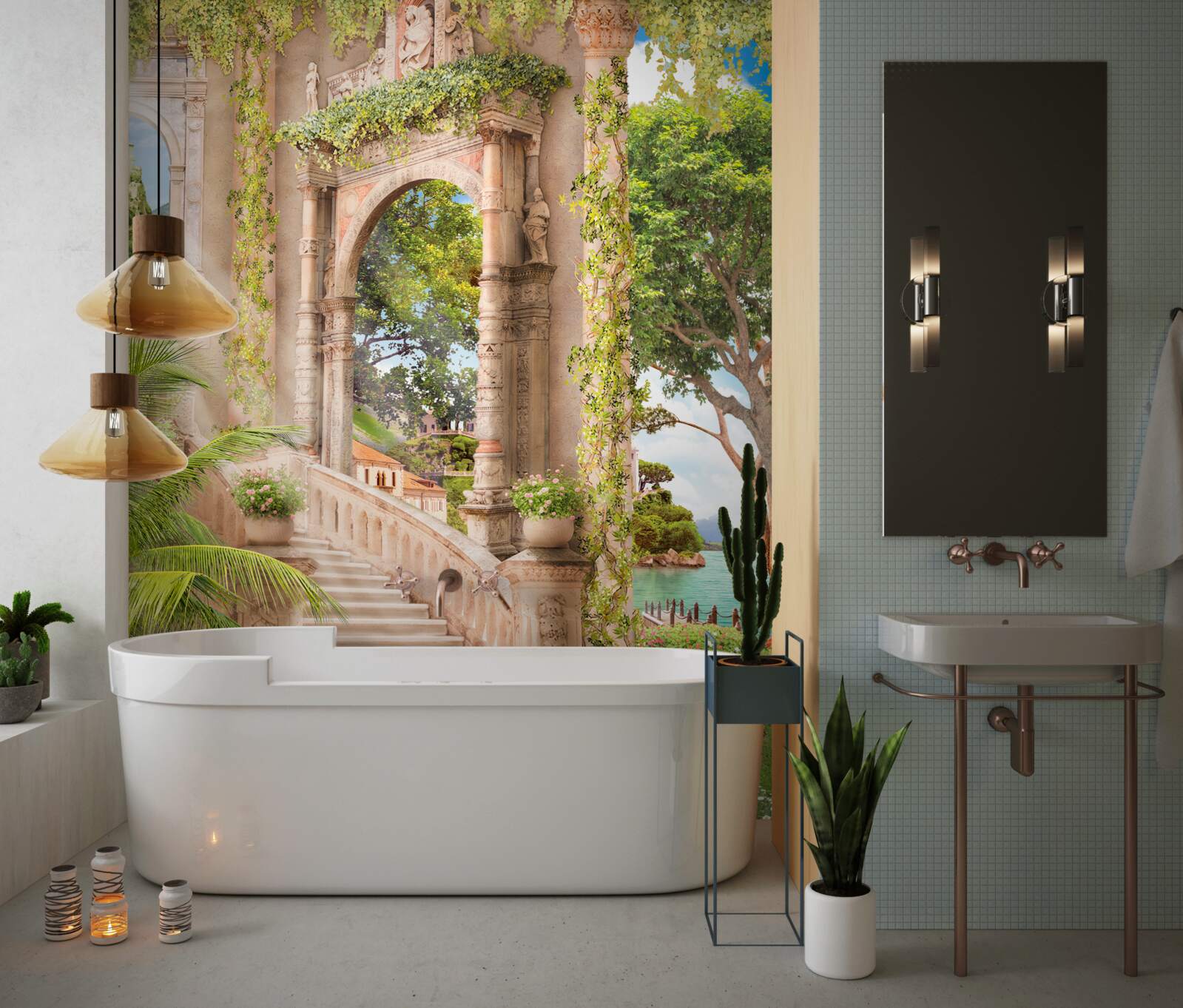 Papier peint bel escalier