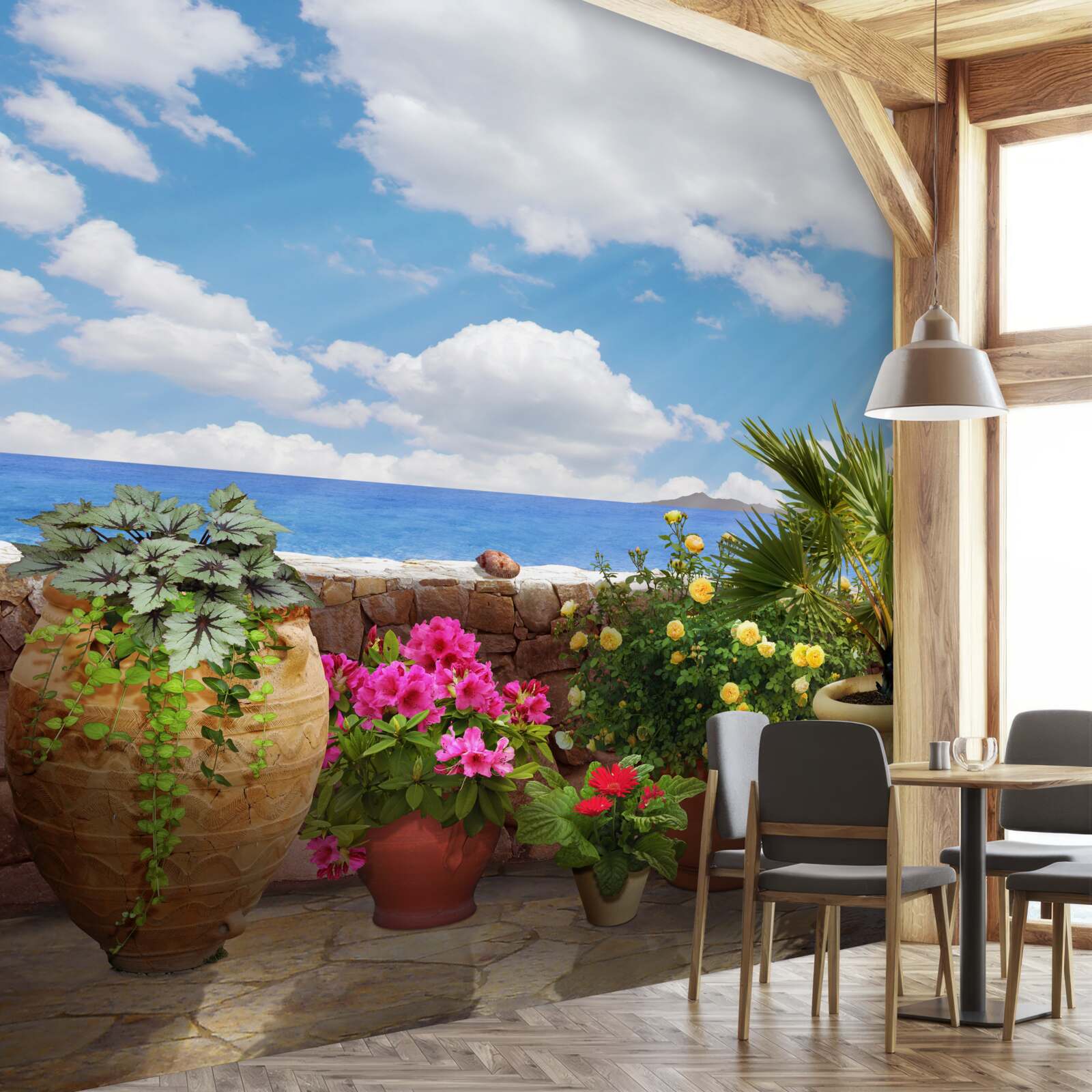 Papier peint balcon en pot