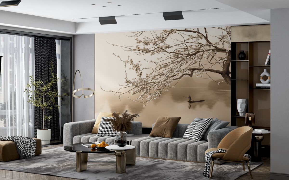 Papier peint homme naviguant sur un bateau