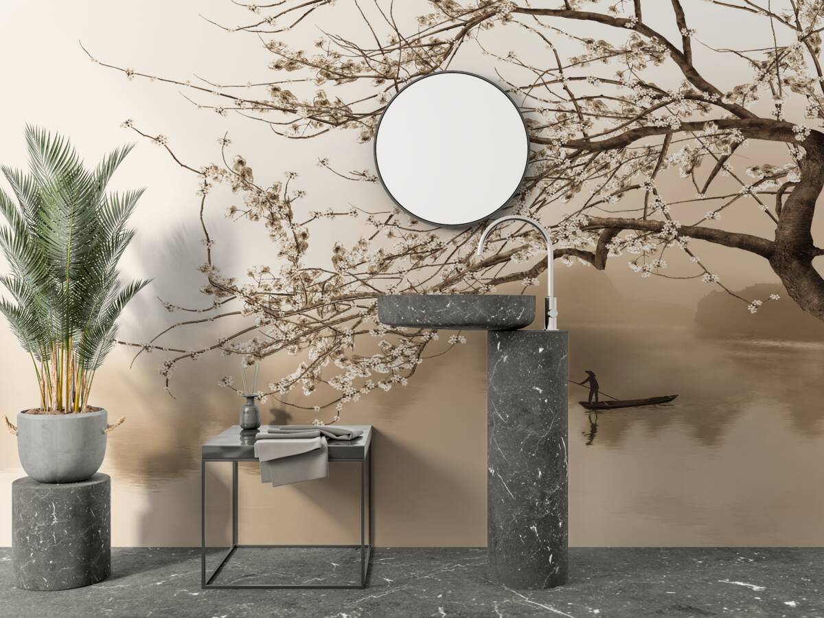 Papier peint homme naviguant sur un bateau