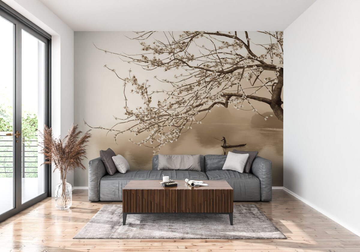 Papier peint homme naviguant sur un bateau