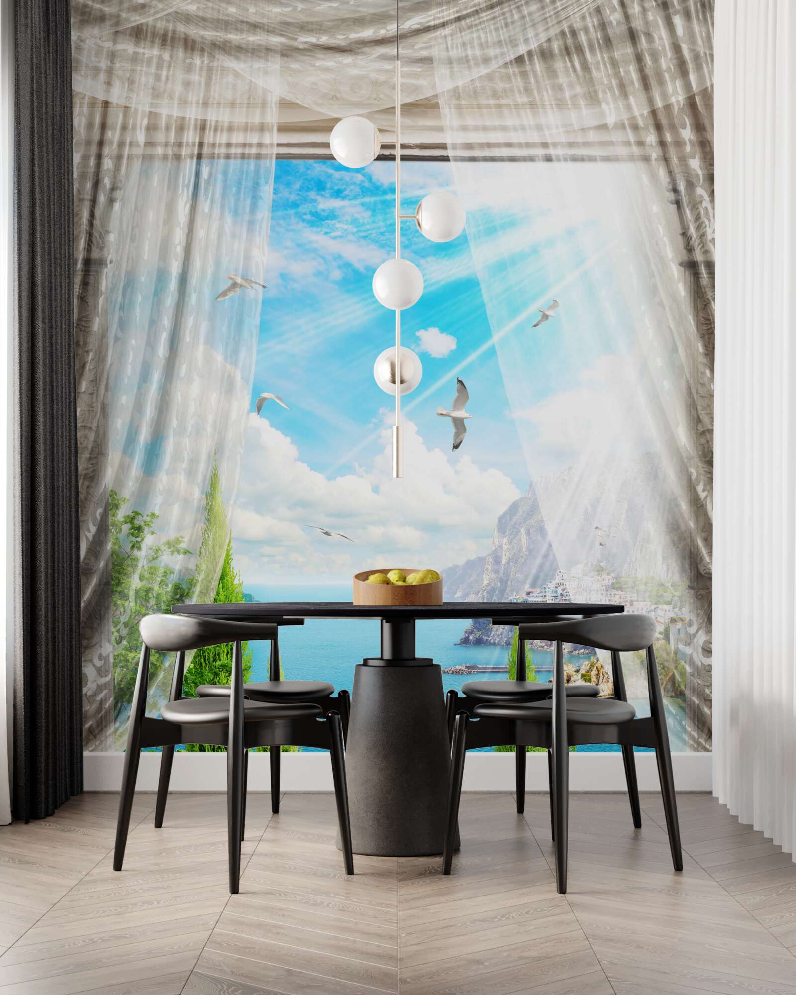 Papier peint vue de la fenêtre