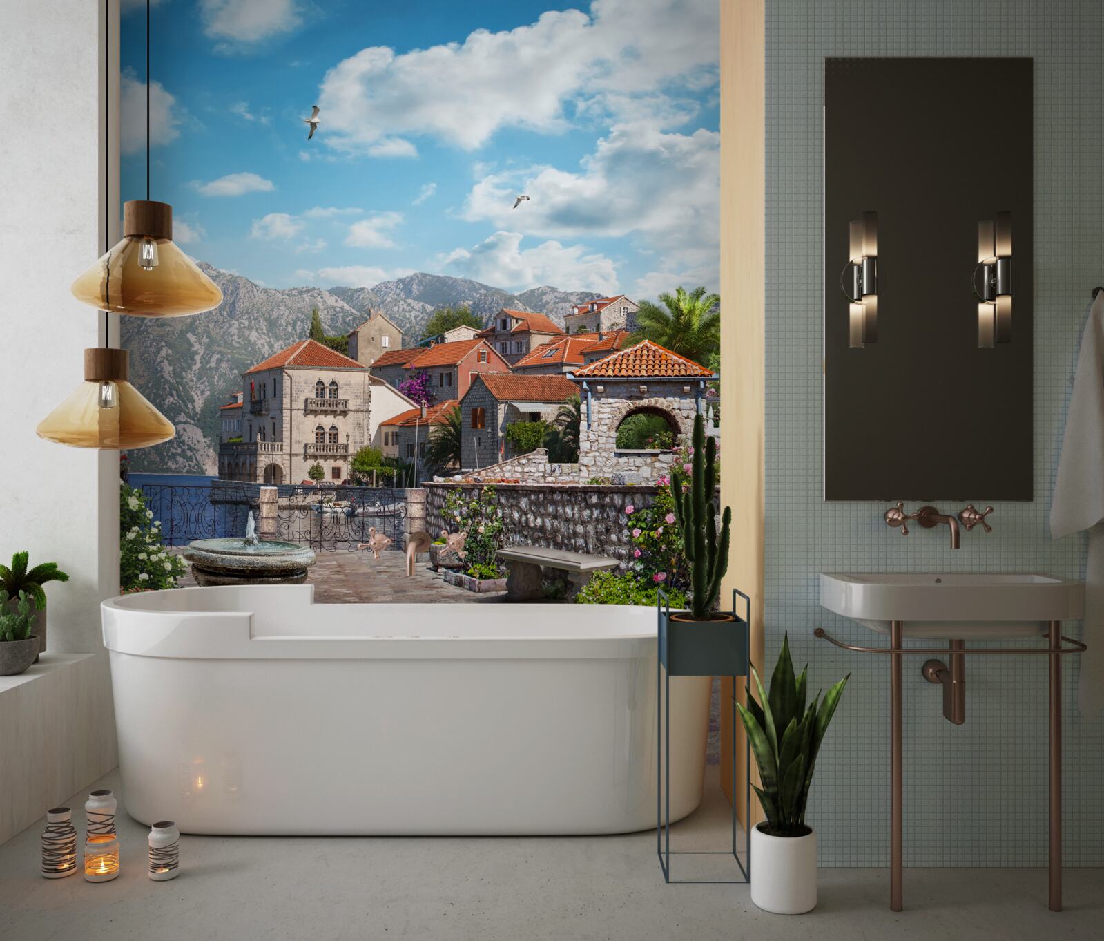 Papier peint les rues étroites et les cours intérieures