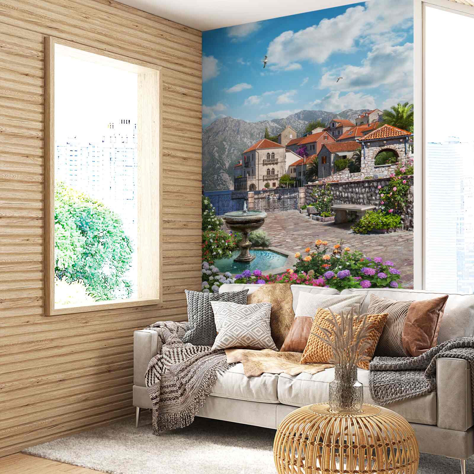 Papier peint les rues étroites et les cours intérieures