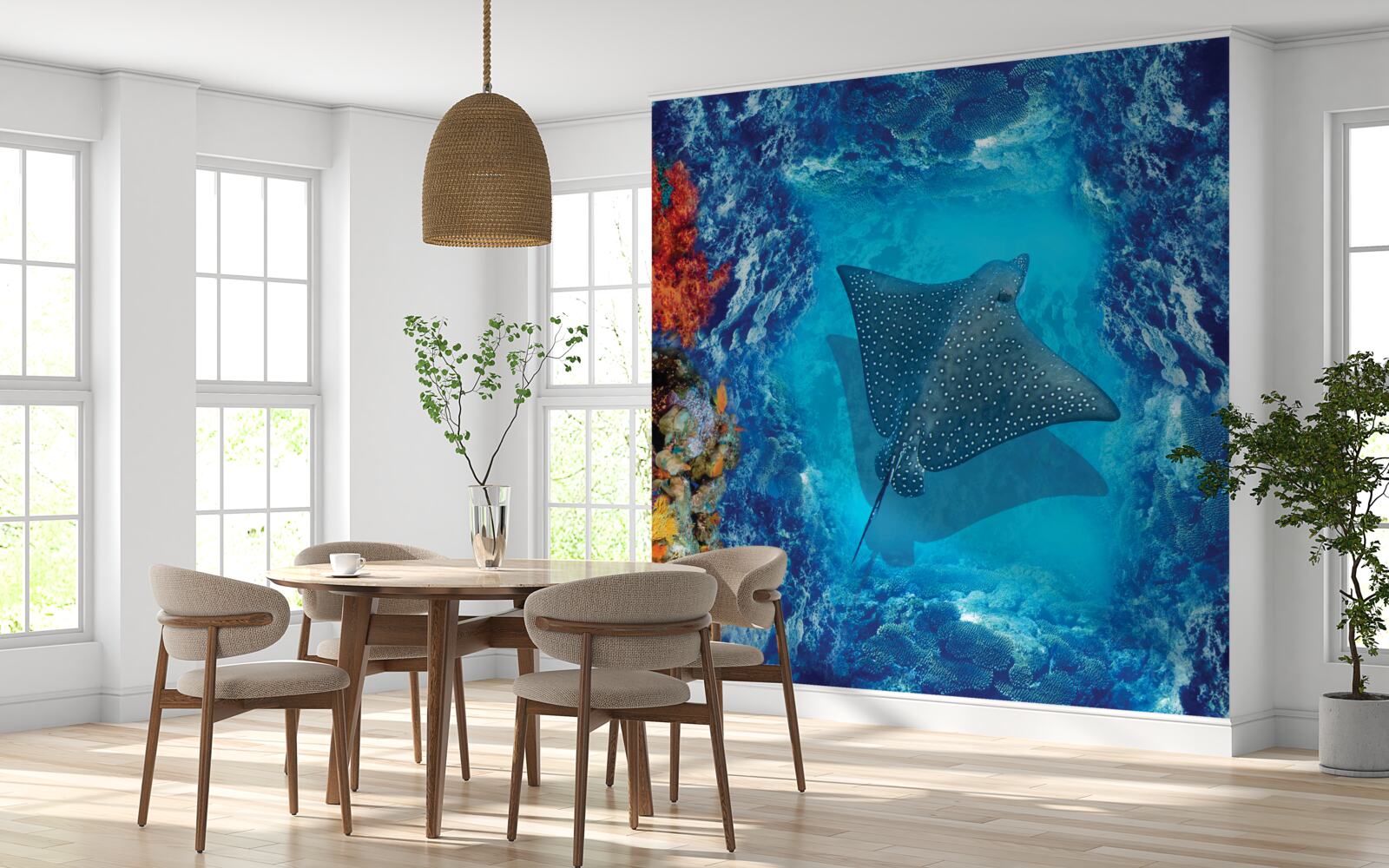 Papier peint raie flottante