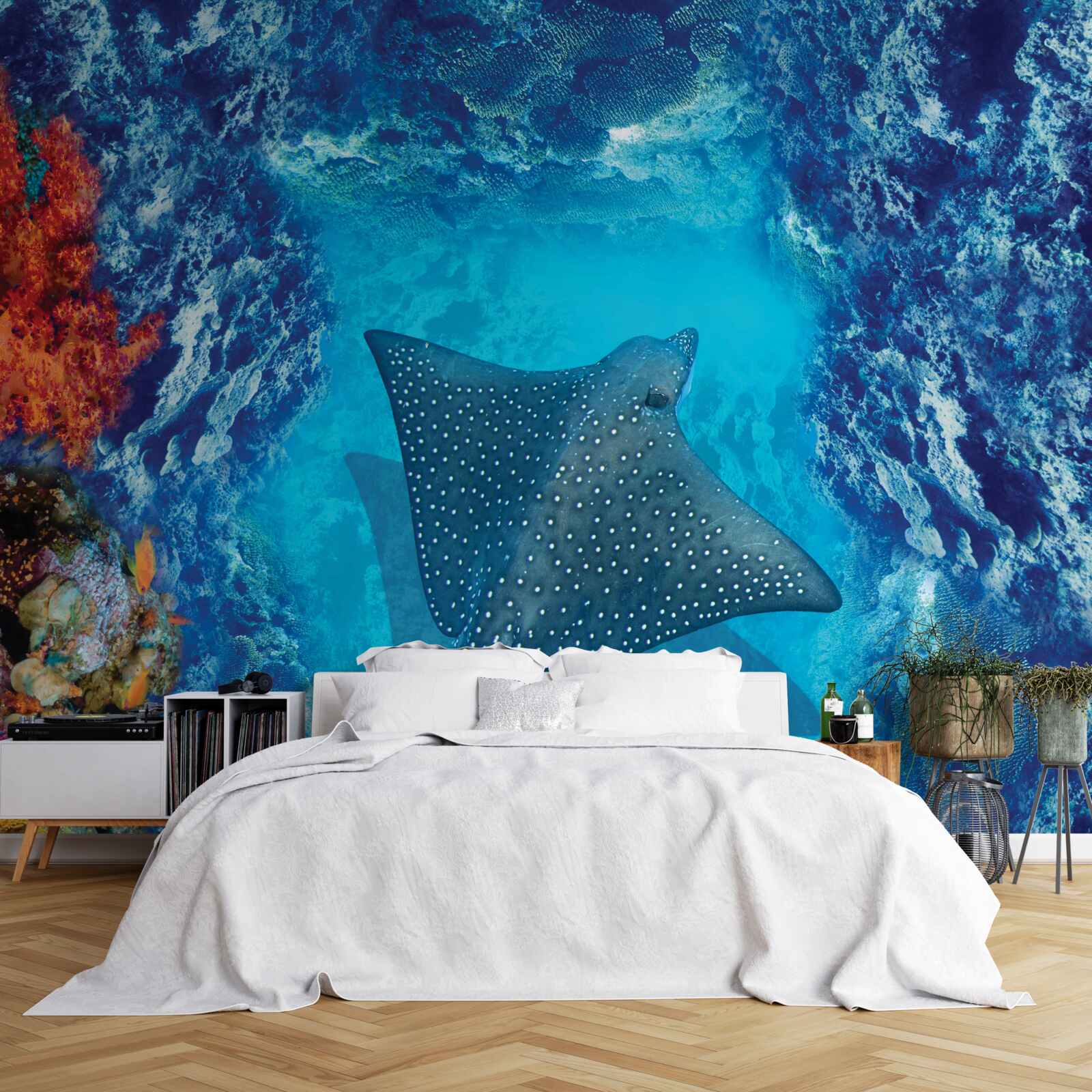 Papier peint raie flottante