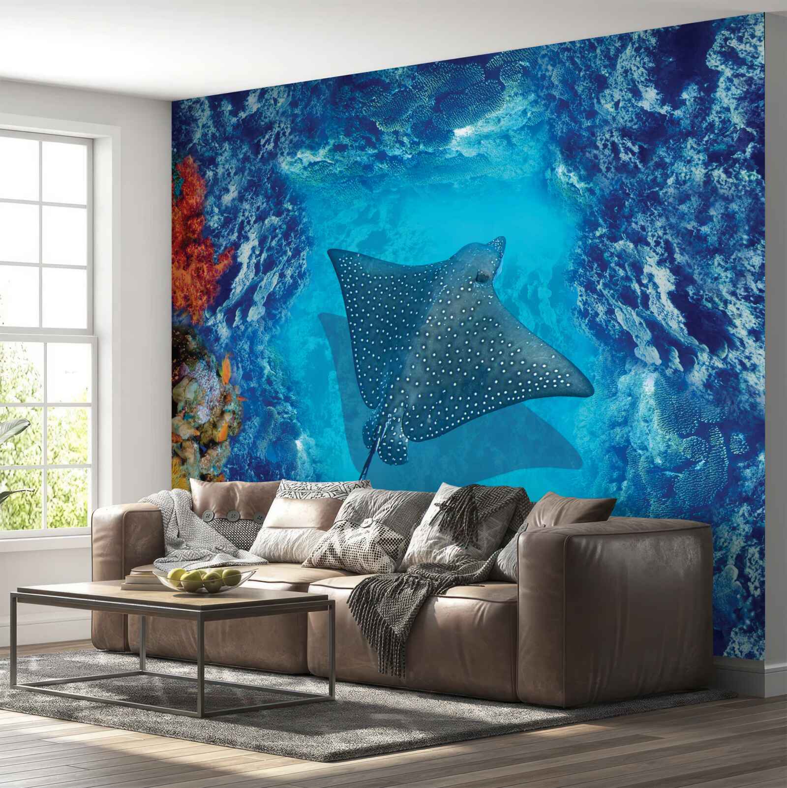 Papier peint raie flottante